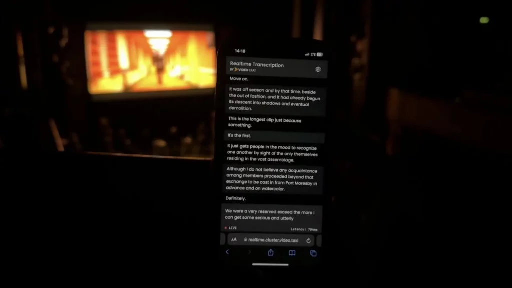Live captions during a press talk at Berlinale, the Berlin International Film Festival